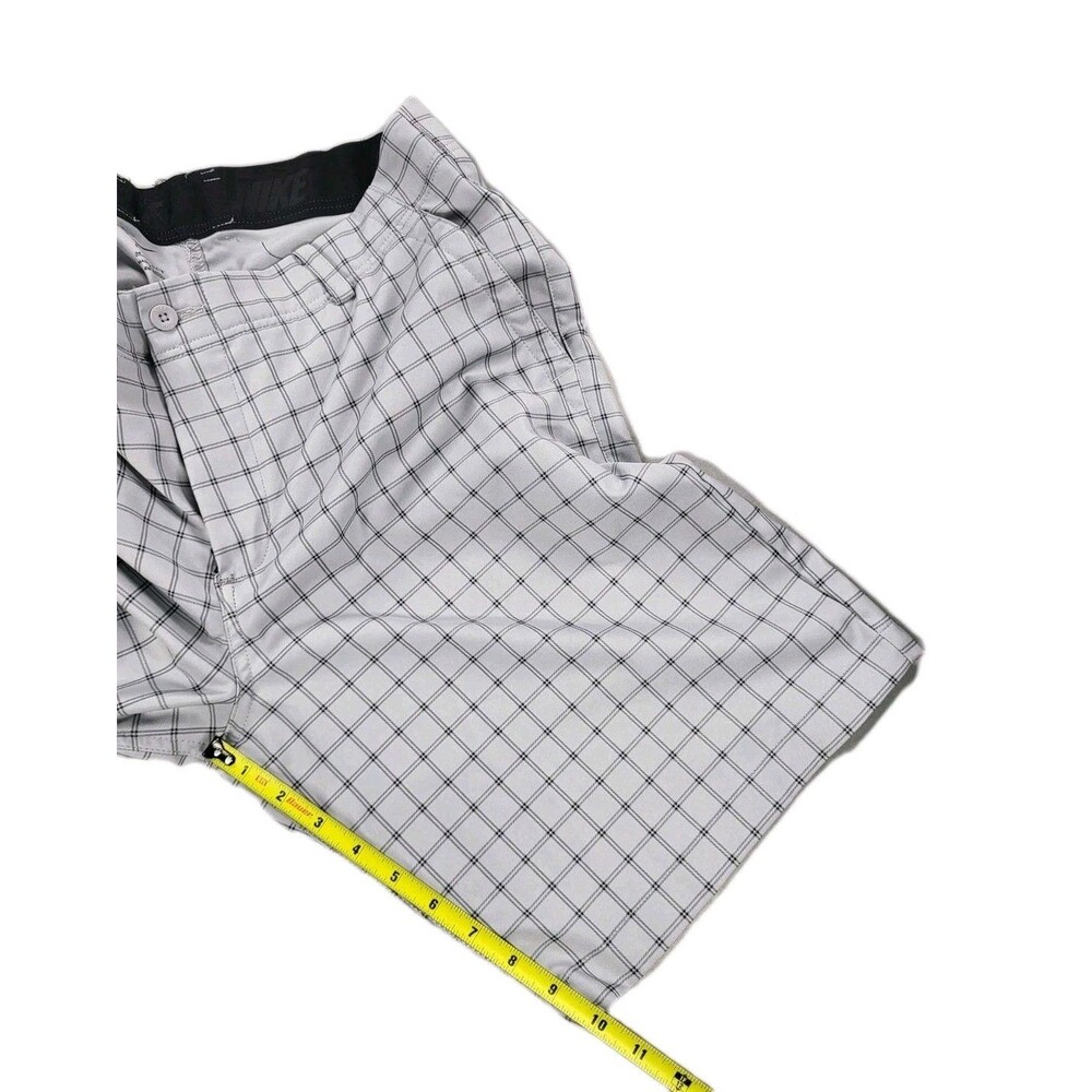 Nike Golf Men's Dri-FIT Wolf Grey Windowpane Plaid Flat Front Chino Shorts Sz 34 - Picture 8 of 10
